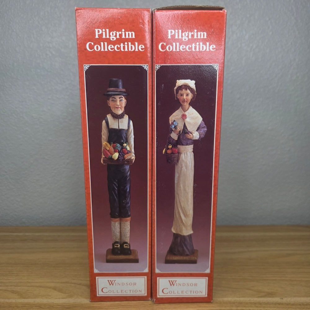 Vintage Windsor Collection Pilgrim Collectibles Man And Woman Figurines 12"